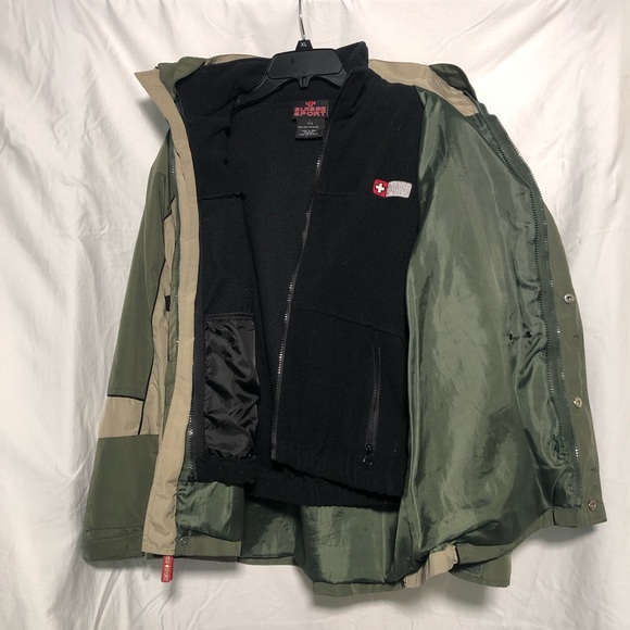 Suisse Winter Jacket Large 14/16 Hidden Hoodie Removable Fleece Full Jacket - Picture 4 of 5